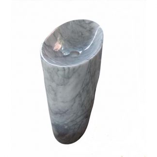 Carrara White Polished Column Marble Solid Basin