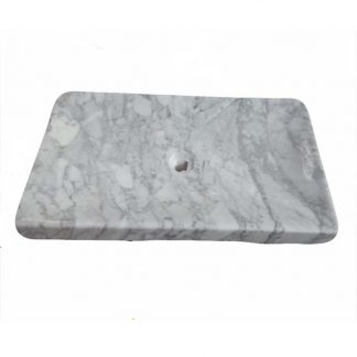 Carrara White Polished Square Marble Solid Basin