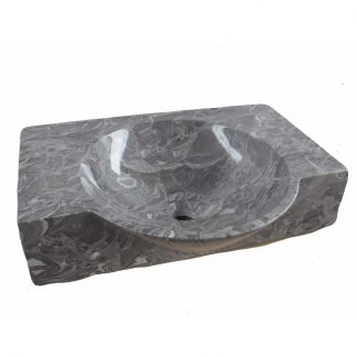 Oman Rose Grey rectangle Marble Solid Basin