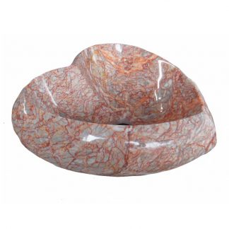 Red Heart Polished Marble Solid Basin