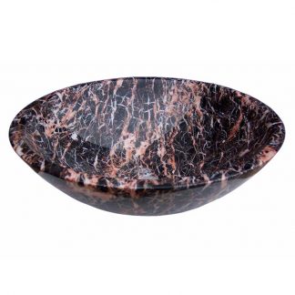 Red Marquina Polished Round Marble Solid Basin