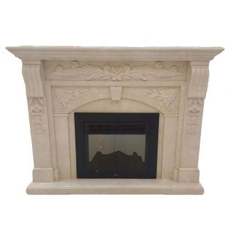 grey indoor marble fireplace surround