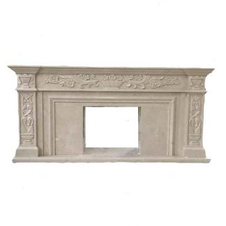 grey polished marble fireplace surround