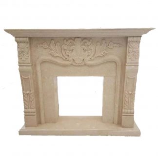 light marble fireplace surround